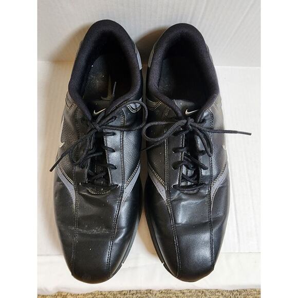 Nike Heritage Men's Size 12 Black Leather Golf Shoes - Picture 3 of 9